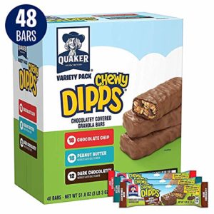 Quaker Chewy Dipps Chocolatey Covered Granola Bars, Variety Pack, 48 Bars
