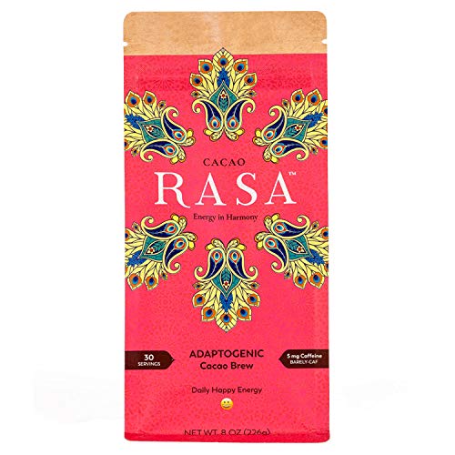 Cacao Rasa Coffee Alternative with Chaga + Reishi for All-Day Energy + Focus - Organic, Adaptogenic, Vegan, Keto, Low Caffeine, Whole30, Gluten Free, 8 Ounce