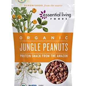 Essential Living Foods Organic Jungle Peanuts, Heirloom, Protein Rich, Vegan, Superfood, Non-GMO, Gluten-Free, Kosher, 6 Ounce Resealable Bag