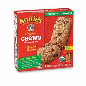 Annie's Organic Chewy Oatmeal Raisin Granola Bars,0.89 Ounce, 6 Count (pack of 12)