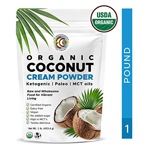Earth Circle Organics - organic coconut cream | milk powder, perfect keto coffee creamer - high in mct oil, vegan, no gluten or dairy - 1 pound