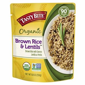 Tasty Bite Brown Rice Lentil 8.8 Ounce (Pack of 6), Whole Grain Brown Rice with Savory Lentils and Herbs, Gluten Free, Vegan, Ready to Eat, Microwaveable