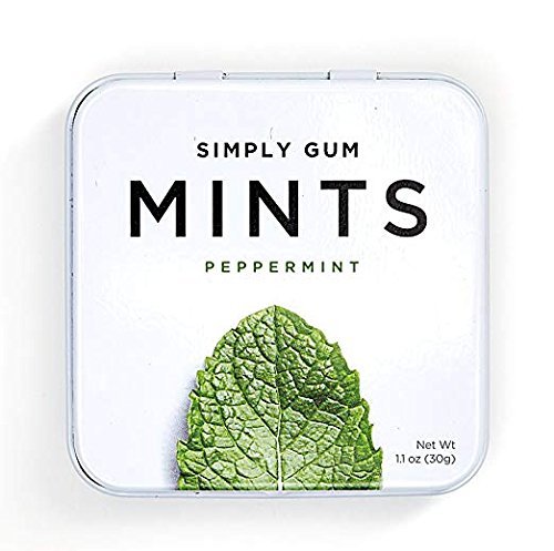 Breath Mints by Simply Gum | Peppermint | Pack of Six (270 Pieces Total) | Vegan + non GMO