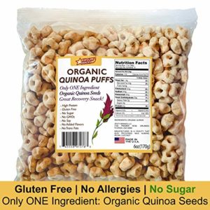 Awsum Snacks Organic Quinoa Stars Puffs Cereal 6oz bag Gluten Free Snacks Puffed Quinoa Seeds Grain Healthy Vegan Snacks Diabetic Pop High Protein And Fiber Crispy Chips No Sugar Snack Pops