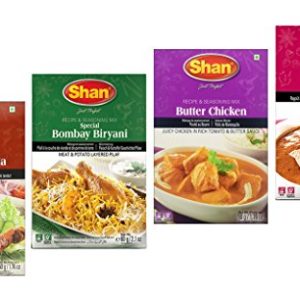 Shan Spices - Variety Pack of 4 (Tandoori, Butter Chicken, Bombay Biryani, Nihari) 50g x4