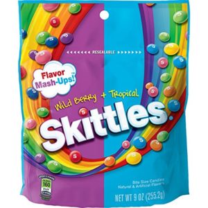 Skittles Flavor Mash-Ups Wild Berry and Tropical Candy, 9 ounce bag