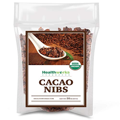 Healthworks Cacao/Cocoa Nibs Raw Organic (32 Ounces / 2 Pound) | Unsweetened Chocolate Substitute | Certified Organic | Keto, Vegan & Non-GMO | Antioxidant Superfood | Peruvian Bean/Nut Origin