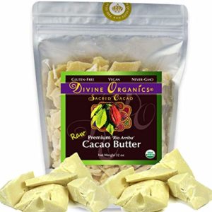 Divine Organics Raw Cacao Butter / Cocoa Butter - Certified Organic - Food Grade - Edible - Fragrant, Natural Skin Moisturizer (32 oz)