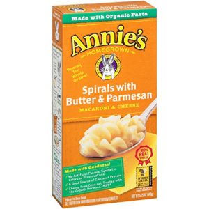 Annie's Macaroni and Cheese, Spirals with Butter & Parmesan Mac and Cheese, 5.25 oz Box (Pack of 12)