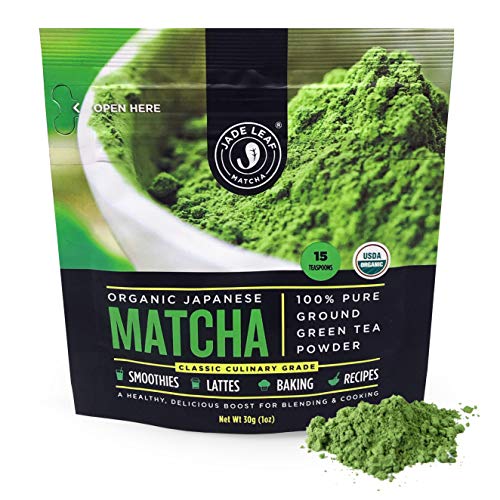 Jade Leaf Matcha Green Tea Powder - USDA Organic, Authentic Japanese Origin - Classic Culinary Grade (Smoothies, Lattes, Baking, Recipes) - Antioxidants, Energy [1 Ounce (30 Gram) Starter Size]