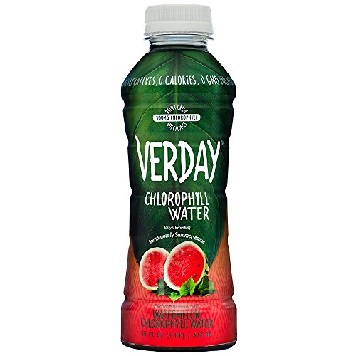 Verday Chlorophyll Water, Watermelon, Paleo, Vegan, Keto, Detox and Diet Friendly, Non-GMO, Gluten-Free, No Preservatives, No Diet Sweeteners, Zero Calories, 16oz (Pack of 12)