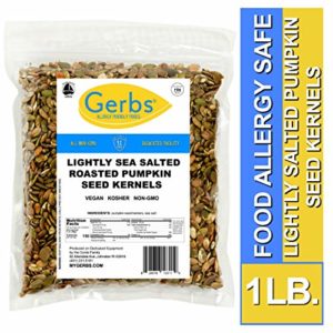 Gerbs Lightly Sea Salted Pumpkin Seed Kernels, 1 LB. - Top 14 Food Allergy Free & NON GMO - Vegan, Keto Safe & Kosher