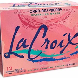 LaCroix Sparkling Water, Cran-Raspberry, 12oz Cans, 12 Pack, Naturally Essenced, 0 Calories, 0 Sweeteners, 0 Sodium
