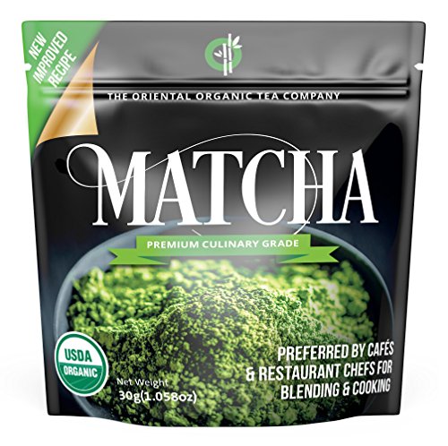 The Oriental Organic Matcha Green Tea Powder Organic-(Premium Culinary Grade) - USDA & Vegan Certified-30g (1.06 oz) Perfect for Baking, Smoothies, Latte, Iced Tea, Ice Cream. Gluten & Sugar Free