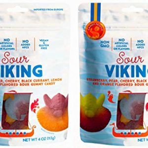 Candy People Sour Viking Swedish Gummy Candy Non-GMO Vegan Fruit Flavored Sour Gummies (2 Pack)