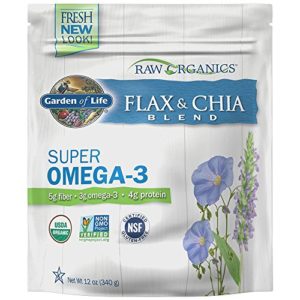 Garden of Life Raw Organic Flax Seed Meal with Chia Seeds - Flaxseed with Omega 3, Lignan and Polyphenol, 12 oz Pouch