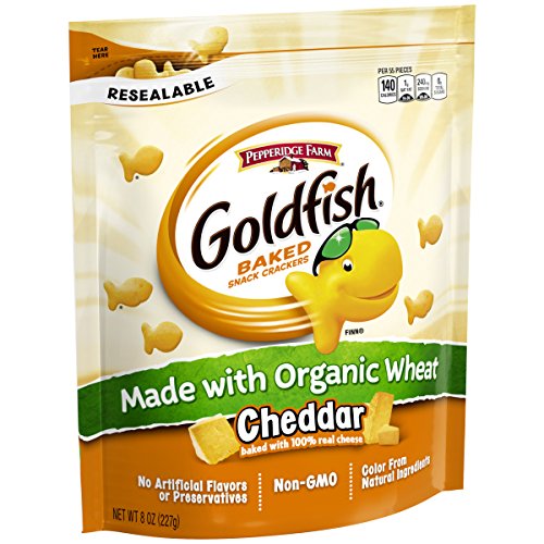 Pepperidge Farm, Goldfish, Crackers, Made with Organic Wheat, Cheddar, 8 oz, Resealable Bag