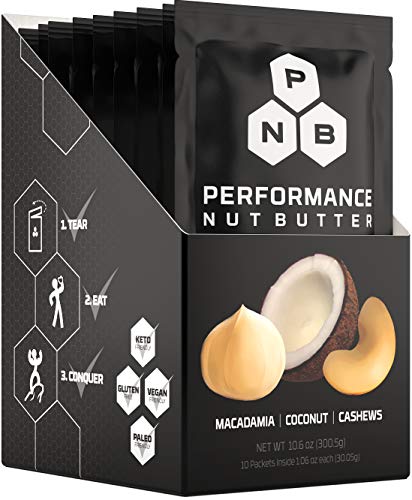 Performance Nut Butter Macadamia, Coconut & Cashew Keto Nut Butter - Ketogenic, Paleo & Vegan Friendly Low Carb Healthy Fat Bomb Perfect Whole 30 Approved Trail Ready Snack 10 Pack of Squeeze Packets