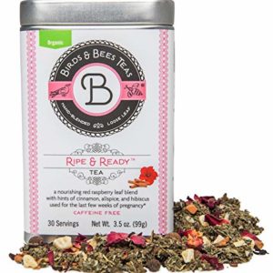 Birds & Bees Teas - Red Raspberry Leaf Tea, Ripe & Ready Organic Third Trimester Tea to Prepare Your Body for Labor and Birth - 30 Servings, 3.5 oz