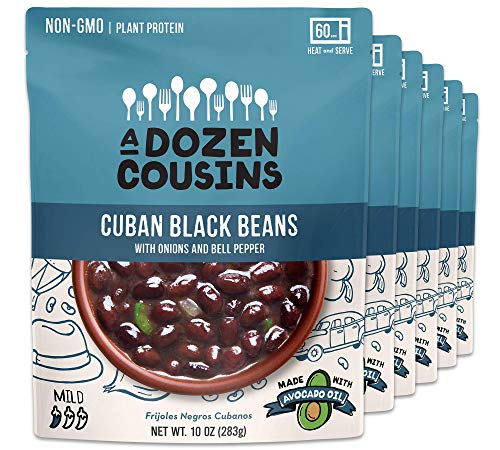 A Dozen Cousins Ready to Eat Beans | Vegan, Non-GMO Cuban Black Beans, 10 ounce (Pack of 6)