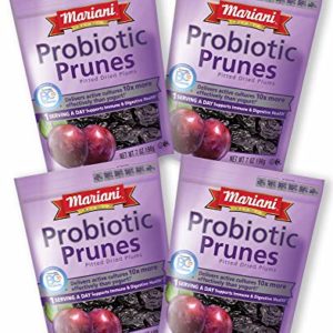 Mariani - Probiotic Pitted Prunes - 7oz (Pack of 4) - Supports Immune & Digestive Health - Gluten Free, Vegan, Resealable Bag - Healthy Snack for Kids & Adults