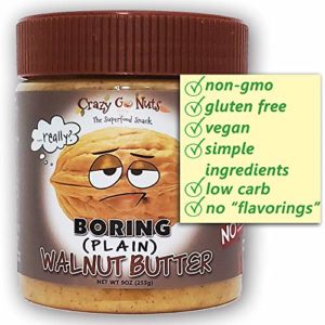 Crazy Go Nuts Walnut Butter & Healthy Snacks: Gluten Free, Vegan, Low Carb, Non GMO + Keto Snacks, 9oz - Plain