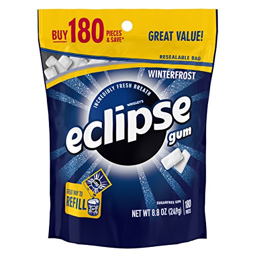 Eclipse Winterfrost Sugarfree Gum, 180 Piece Bag
