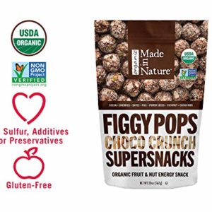 Made In Nature Organic Choco Crunch Figgy Pops, 20oz - Non-GMO Unbaked Protein Balls