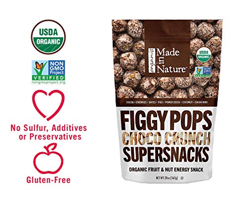 Made In Nature Organic Choco Crunch Figgy Pops, 20oz - Non-GMO Unbaked Protein Balls