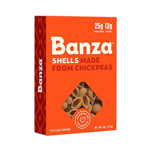 Banza Chickpea Pasta - High Protein Gluten Free Healthy Pasta - Shells (Pack of 6)
