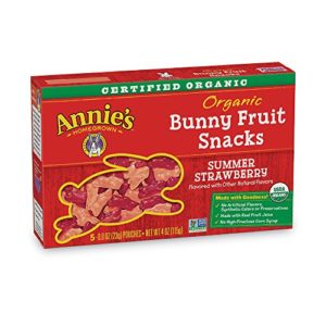 Annie's Organic Bunny Fruit Snacks, Summer Strawberry, 0.8 oz. Each (50 Pouches)
