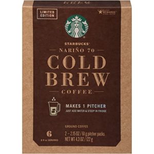 Starbucks Cold Brew, ground coffee for cold coffee 4.3oz(2.15oz x 2), pack of 1
