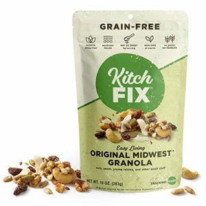 Kitchfix Grain-Free Paleo Granola | Vegan Plant-Based Protein From Nuts and Seeds | Certified Gluten-Free | Low Sugar, Low Carb Granola | Roasted in Pure Coconut Oil | Original , 10 Ounce