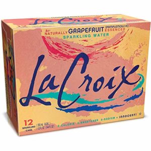 LaCroix Sparkling Water, Pamplemousse (Grapefruit), 12oz Cans, 12 Pack, Naturally Essenced, 0 Calories, 0 Sweeteners, 0 Sodium