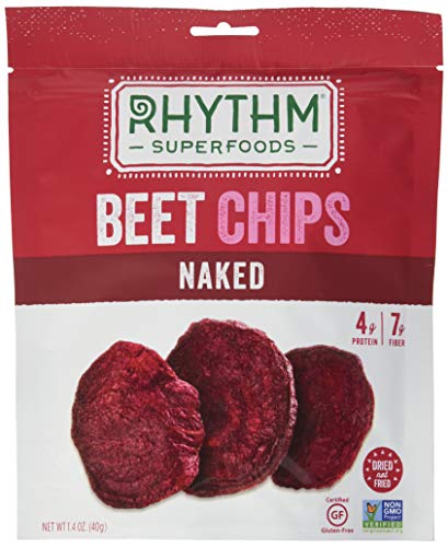 Rhythm Superfoods Beet Chips, Naked, Non-GMO, 1.4 Oz (Pack of 4), Vegan/Gluten-Free Superfood Snacks