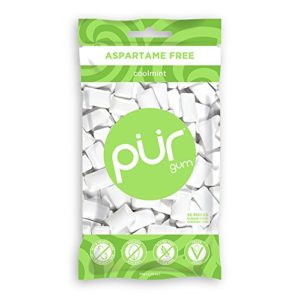 The PUR Company | Sugar-Free + Aspartame-Free Chewing Gum | 100% Xylitol | Coolmint | Vegan + Non GMO | 55Pieceper Bag