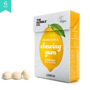 Natural Chewing Bubble Gum (6pk) - Organic, Vegan, Sugar Free, Aspartame Free, Non GMO, 100% Xylitol - (Assorted Flavours, Mint, Lemon, Fruit, Licorice) (Assorted)