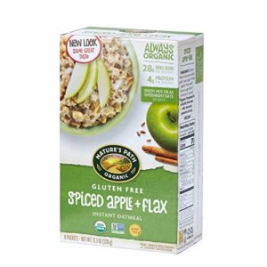 Nature's Path Spiced Apple with Flax Instant Oatmeal, Healthy, Organic, Gluten Free, 8 Pouches per Box, 11.3 Ounces (Pack of 6)