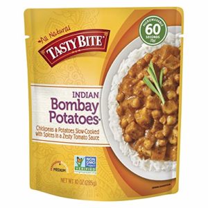 Tasty Bite Indian Entree Bombay Potatoes 10 Ounce (Pack of 6), Fully Cooked Indian Entrée with Chickpeas and Potatoes with Spices in a Tomato Sauce, Vegan, Gluten Free, Microwaveable, Ready to Eat