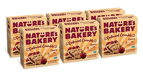 Nature's Bakery Oatmeal Crumble Bars, 6- 6 Count Boxes of 2 oz Twin Packs (36 Bars), Cherry, Vegan, Non-GMO