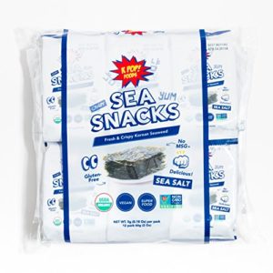 KPOP Sea Snacks - Premium Seaweed Snack (12 Count, 5 grams) Roasted and Lightly Salted - Certified Organic, Vegan, and Non-GMO, from KPOP Foods (12 pack)