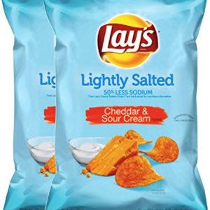 NEW Lay's Lightly Salted Cheddar & Sour Cream Flavored Potato Chips - 7.75oz (2)