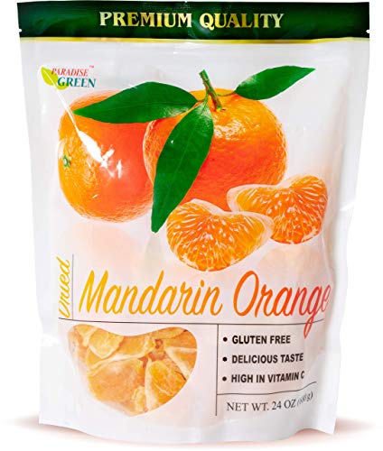 Dried Mandarin Oranges Paradise Green 24oz Sweet Dehydrated Mandarin Orange Sun Dried In Nature, Vegan (Kosher Certified), Dairy Free, 1.5 LBS
