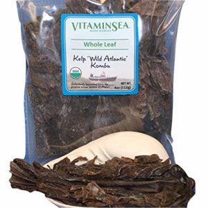 VitaminSea Organic Kombu Sugar Kelp - Whole Leaf 4 oz / 112 G Saccharina Maine Coast Seaweed - USDA & Vegan Certified - Kosher - Great For Keto - Wild Atlantic Hand Harvested - Sun Dried (KW4)