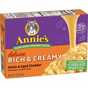 Annie's Deluxe Creamy Shells & Real Aged Cheddar Macaroni & Cheese, 12 Boxes, 11oz (Pack of 12)