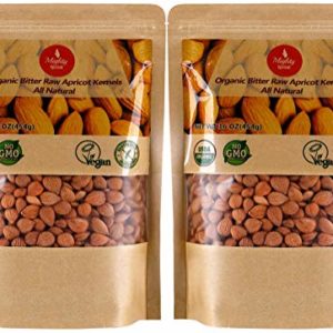 Mighty Apricot Bitter Apricot Kernels(1LB) 16oz (2 Pack), Natural Raw Bitter Apricot Seeds, Vegan, Non-GMO, Gluten Free, Great source of Vitamin B17 and B15