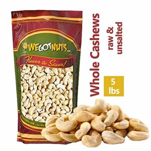 Cashews, Whole, Raw, 320, Bulk Nuts - We Got Nuts (5 LBS.)