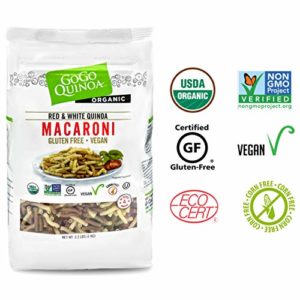 GoGo Quinoa Organic Premium Quality Vegan Red and White Macaroni Pasta, Non-GMO Project Verified & Kosher Certified 2.2 Lbs