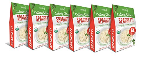 Slendier Zero Carb, Low Calorie, Gluten Free, Certified Organic, Vegan, Shirataki Spaghetti Style pasta (7oz) (Pack of 6)