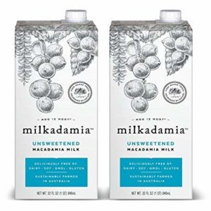 Milkadamia Unsweetened Macadamia Milk (32 oz., 2 Count) - Keto, Dairy Free, Vegan, Sugar Free